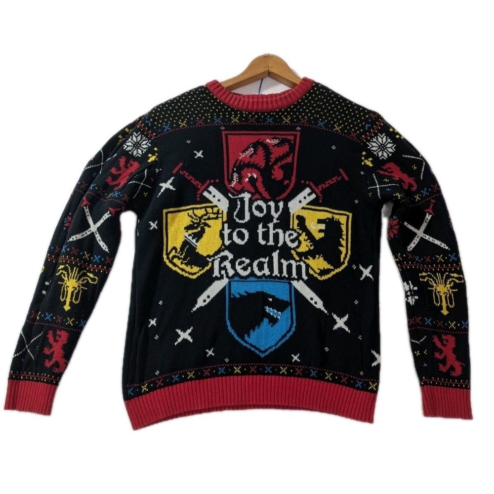 Game of Thrones HBO Holiday Christmas Ugly Sweater Joy to the Realm‎ L